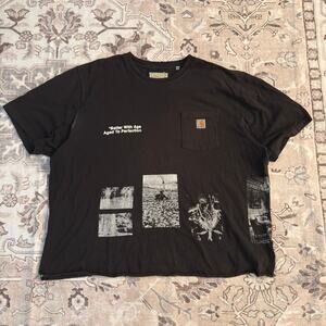 Better With Age Reworked Carhartt K87 Pocket Tee Black Photo Print XXL BWA